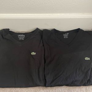 Men’s Lacoste black V-neck T-shirts